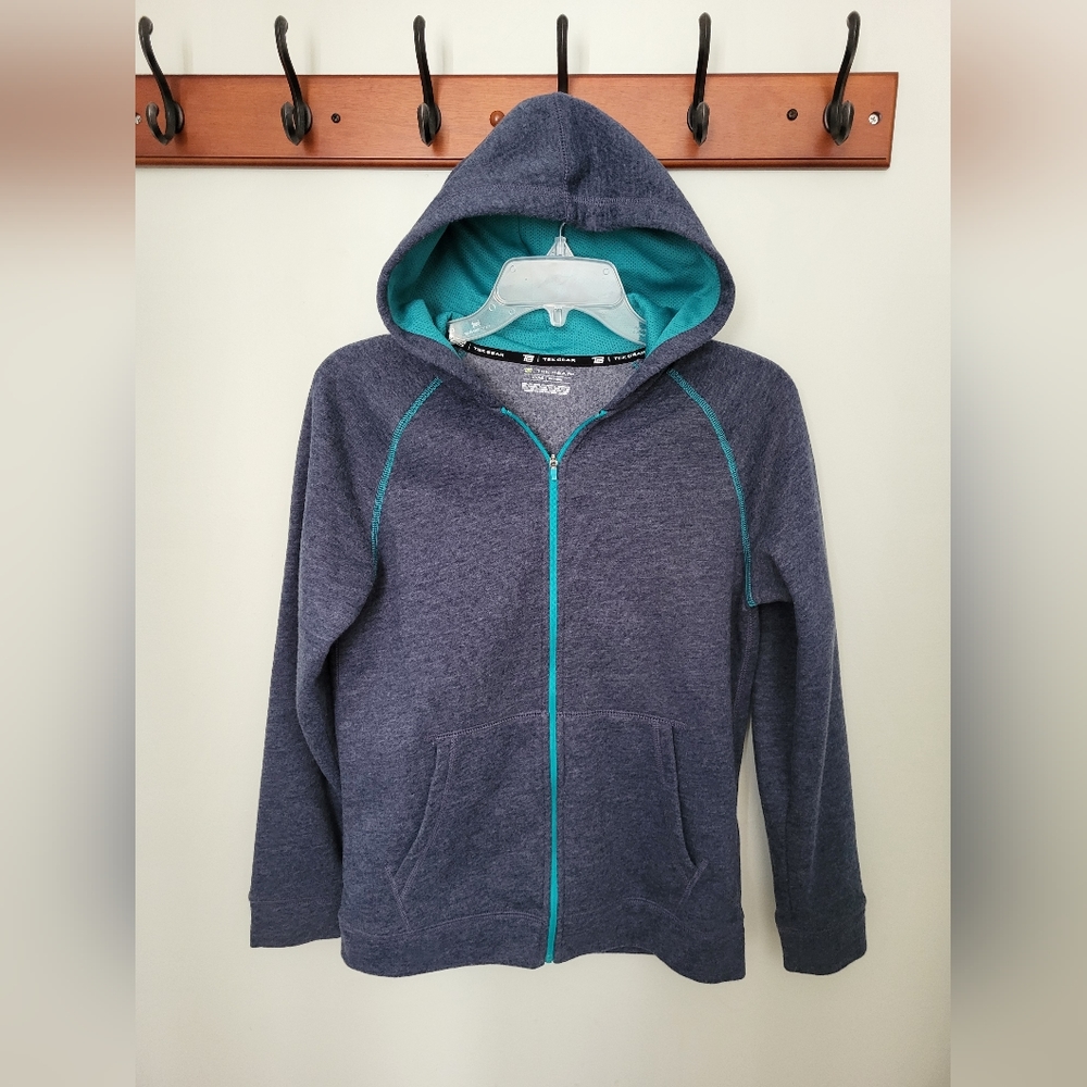 Tek Gear Kids Boys Full Zip Hooded Jacket Blue Size Large‎ 14/16